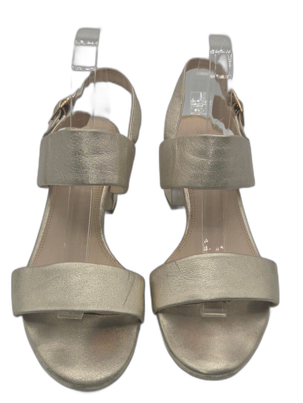 Cole Haan Metallic Gold Block Heel Sandals Womens Size 9B
